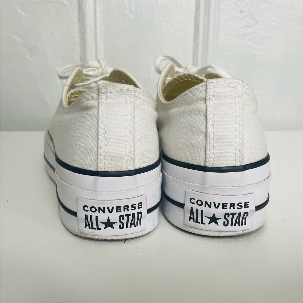 Converse Allstar White Canvas Sneakers with black stripes 👟👟 - Picture 3 of 7